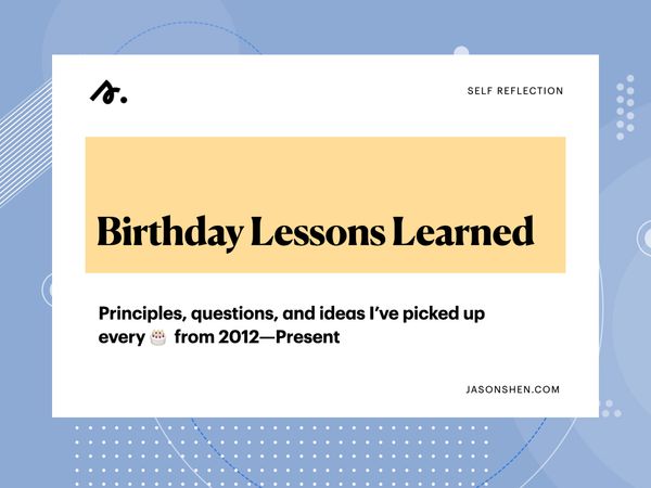 Birthday Lessons Learned